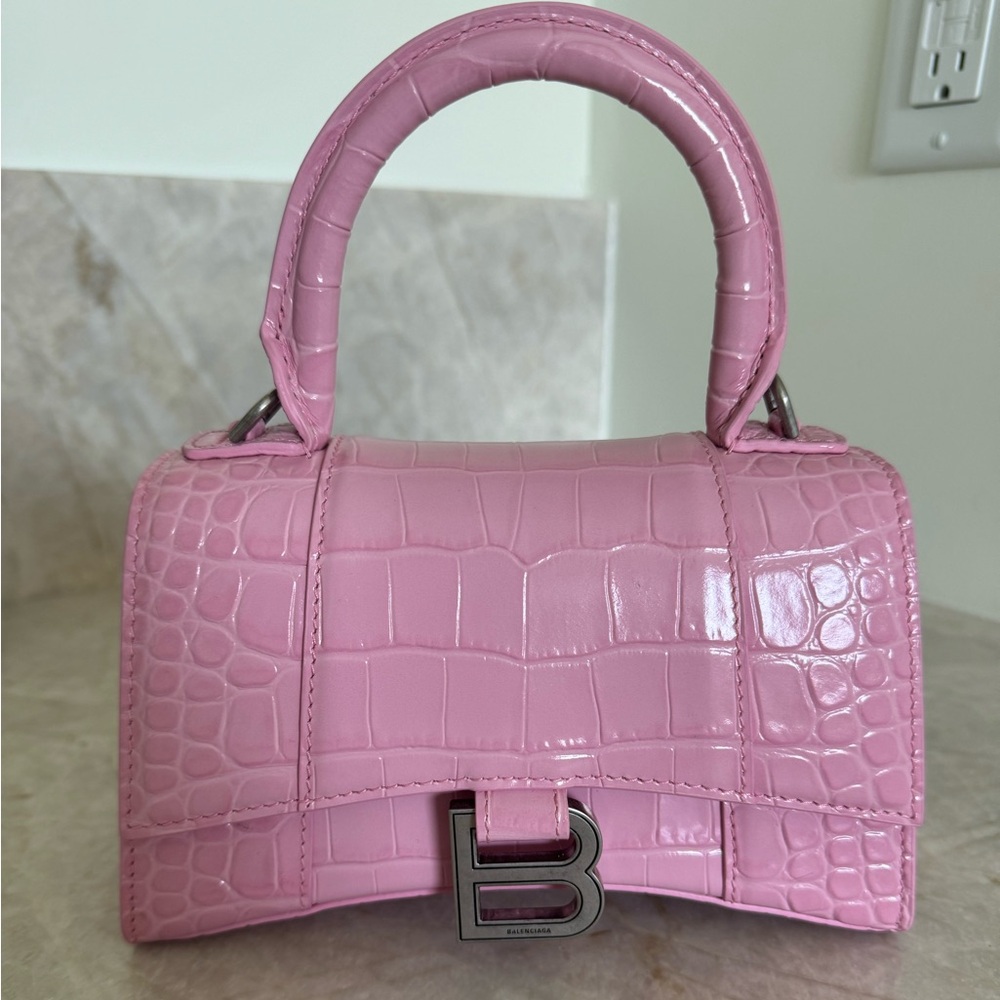 Hourglass XS Handbag Crocodile Embossed